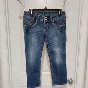 Stylish Blue Denim Cropped Jeans